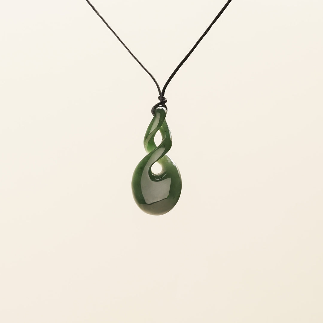 Medium Double Pikorua Greenstone Pendant
