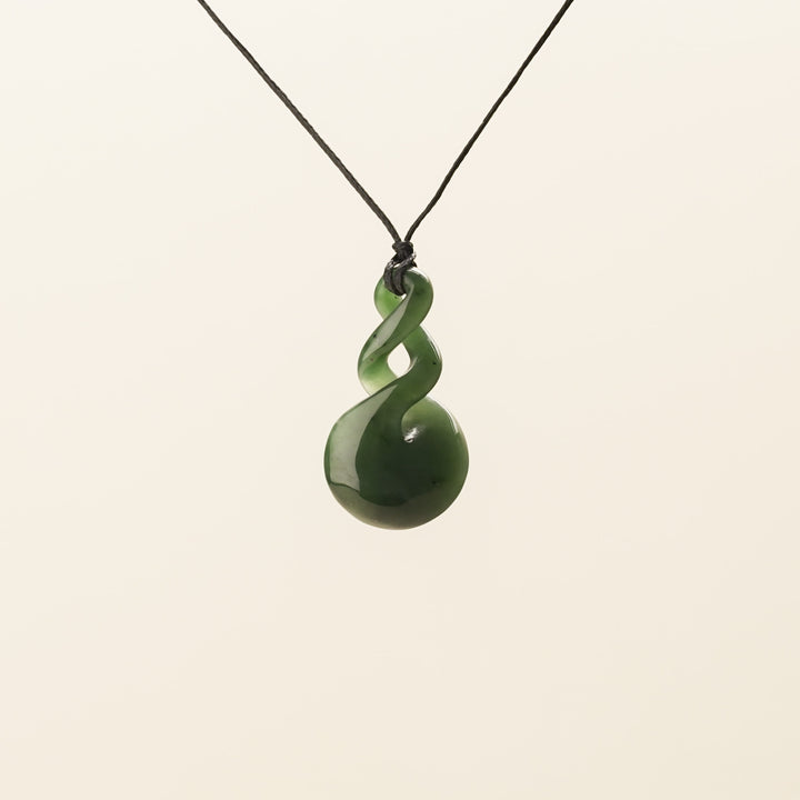 Medium Double Pikorua Greenstone Pendant