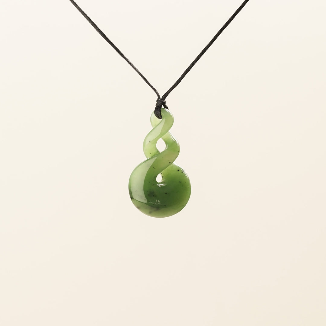 Medium Double Pikorua Greenstone Pendant