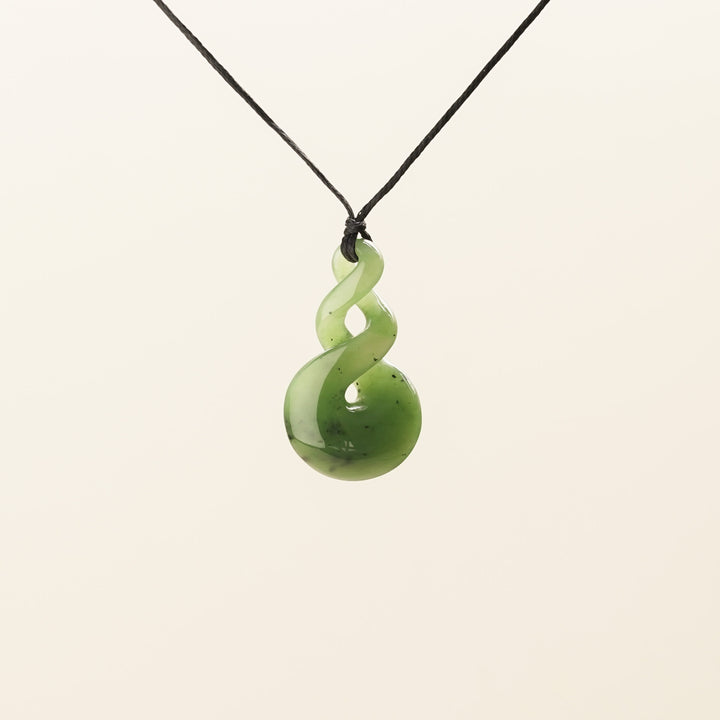 Medium Double Pikorua Greenstone Pendant