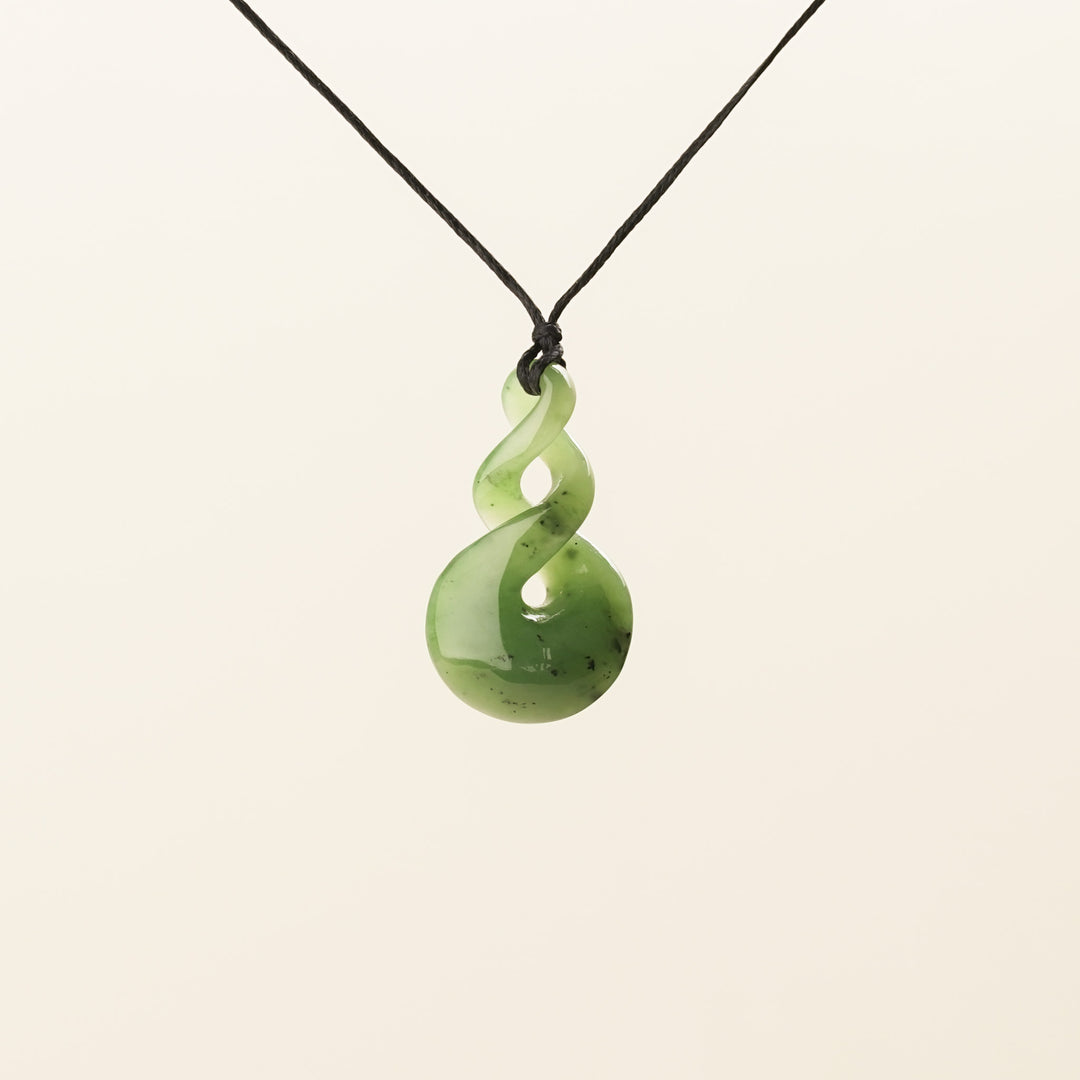 Medium Double Pikorua Greenstone Pendant