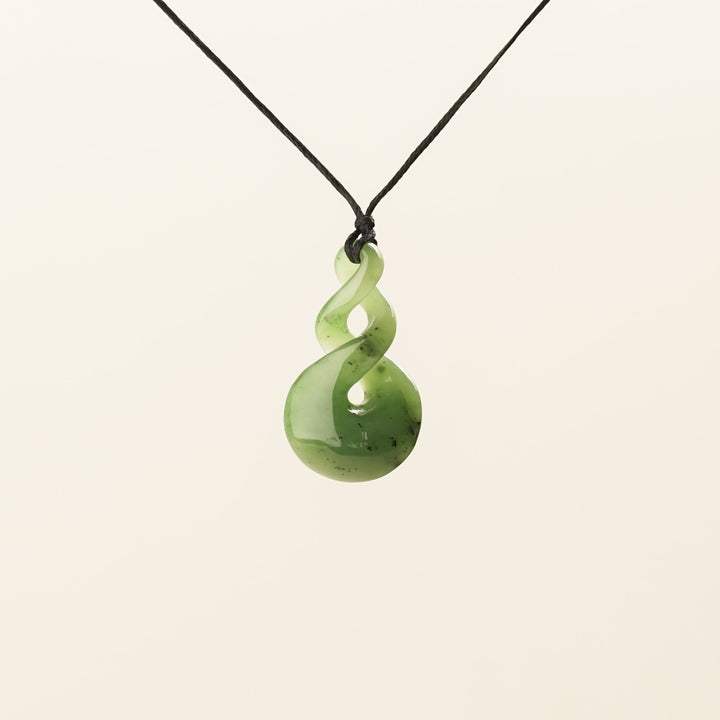Medium Double Pikorua Greenstone Pendant