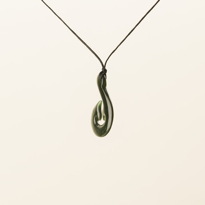 Greenstone Large Double-Barb Hei Matau Pendant