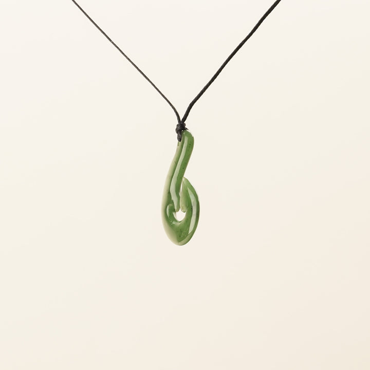 Greenstone Large Double-Barb Hei Matau Pendant