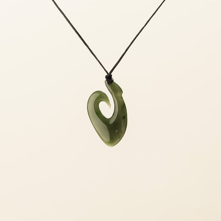 Large Open Hei Matau Greenstone Pendant