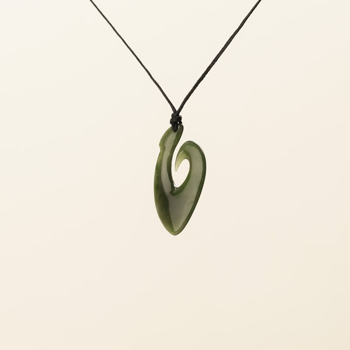 Large Open Hei Matau Greenstone Pendant