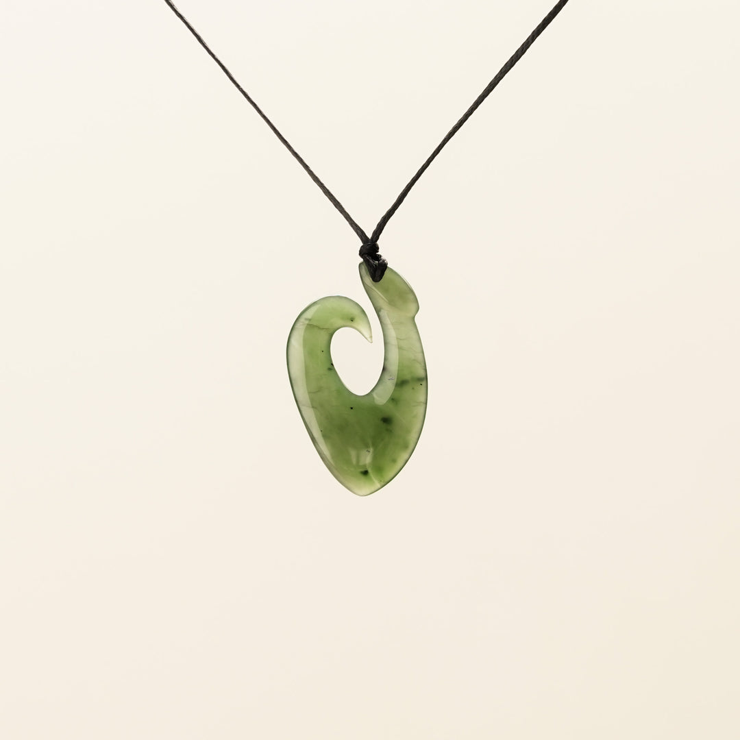 Large Open Hei Matau Greenstone Pendant