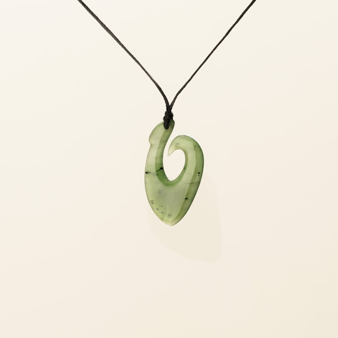 Large Open Hei Matau Greenstone Pendant