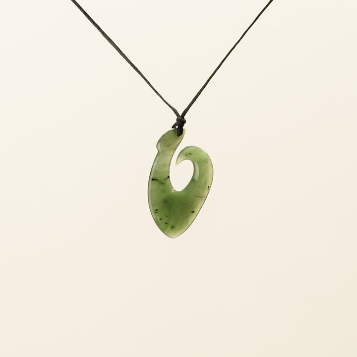 Large Open Hei Matau Greenstone Pendant