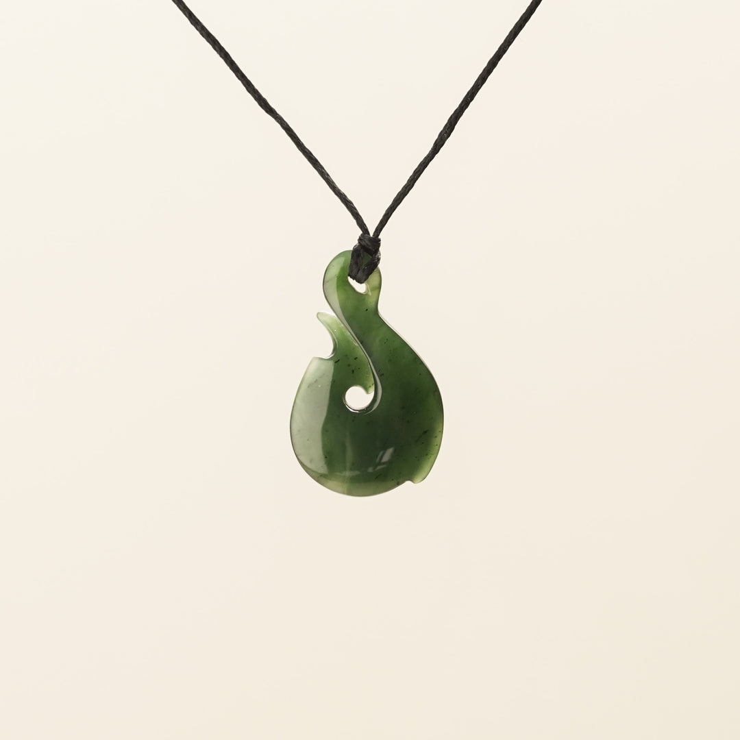 Large Classic Hei Matau Greenstone Pendant