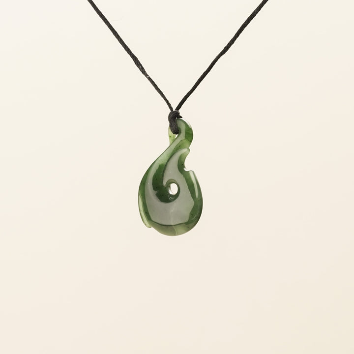 Large Classic Hei Matau Greenstone Pendant