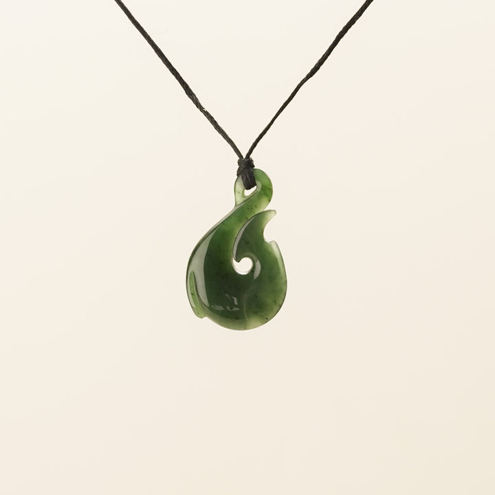 Large Classic Hei Matau Greenstone Pendant