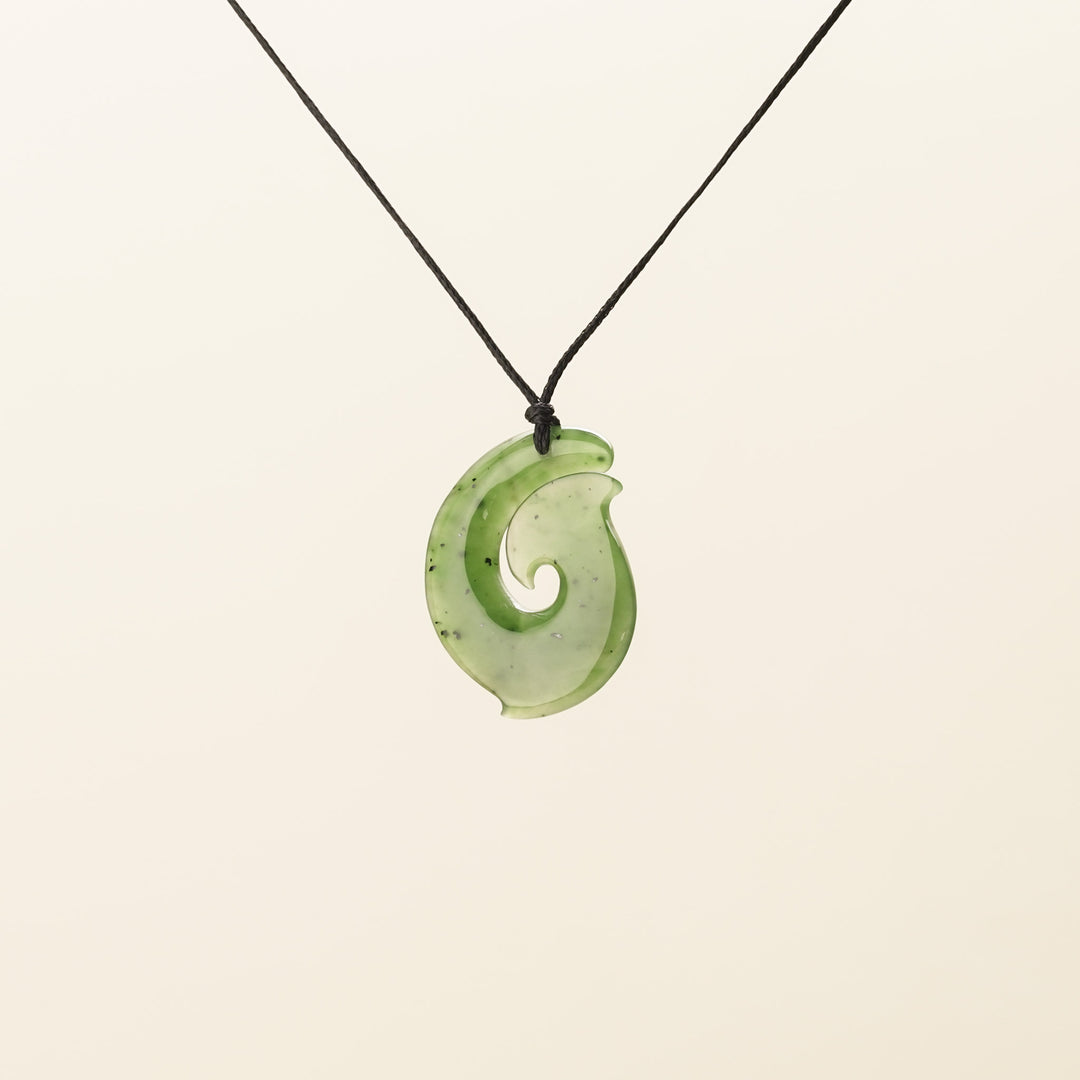 Large Hei Matau Greenstone Pendant