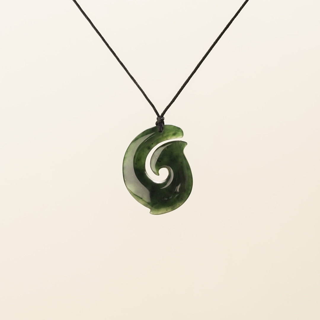 Large Hei Matau Greenstone Pendant