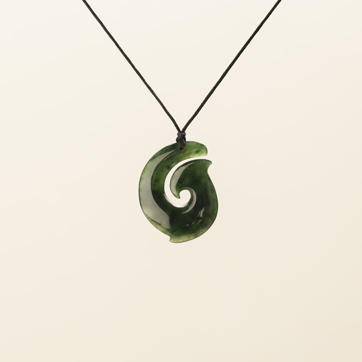 Large Hei Matau Greenstone Pendant