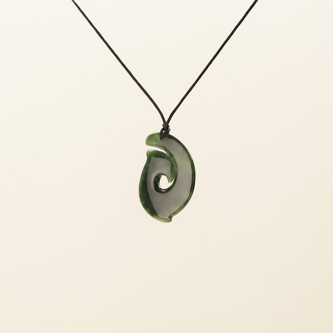 Large Hei Matau Greenstone Pendant