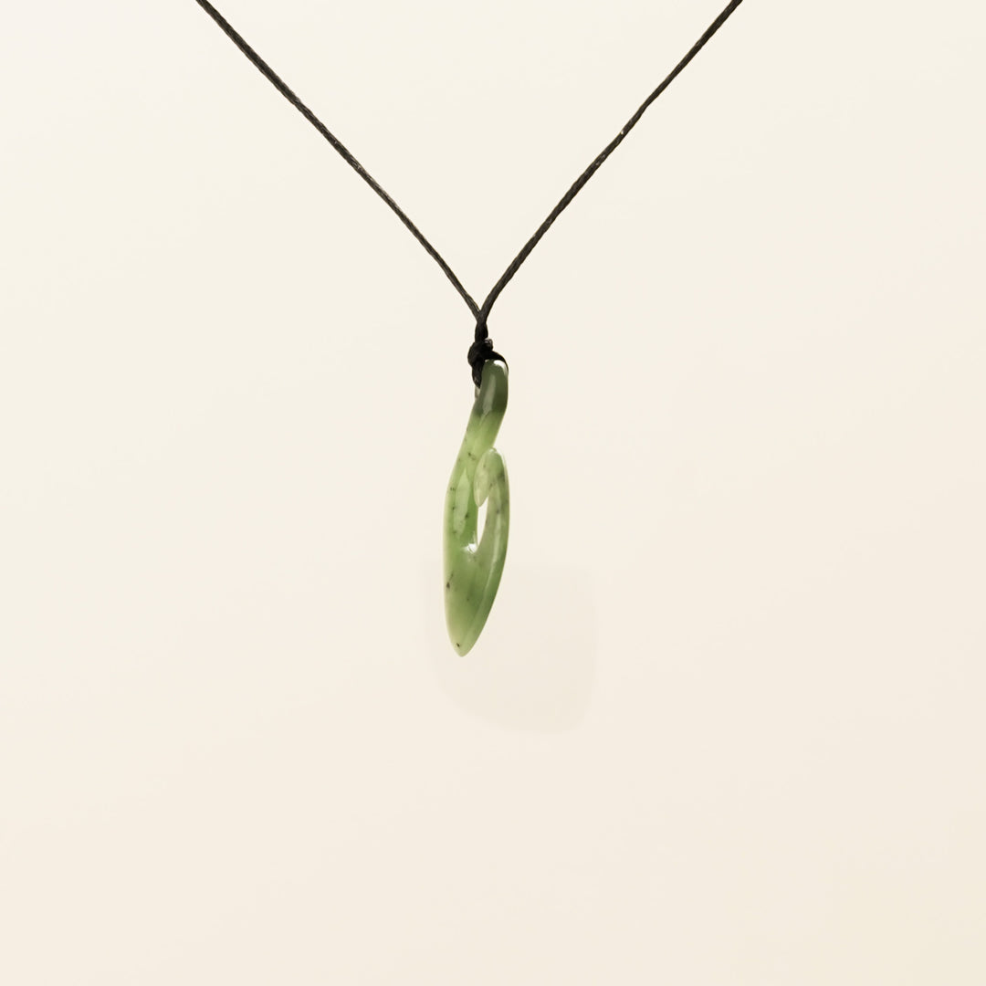 Small Open Hei Matau Greenstone Pendant