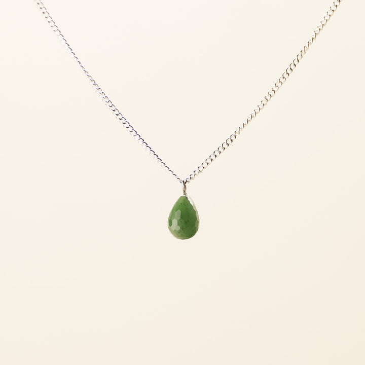 Greenstone Faceted Teardrop Necklace