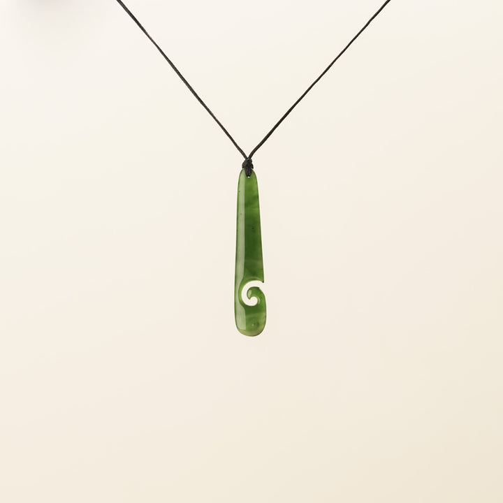 Medium Roimata Koru Greenstone Pendant