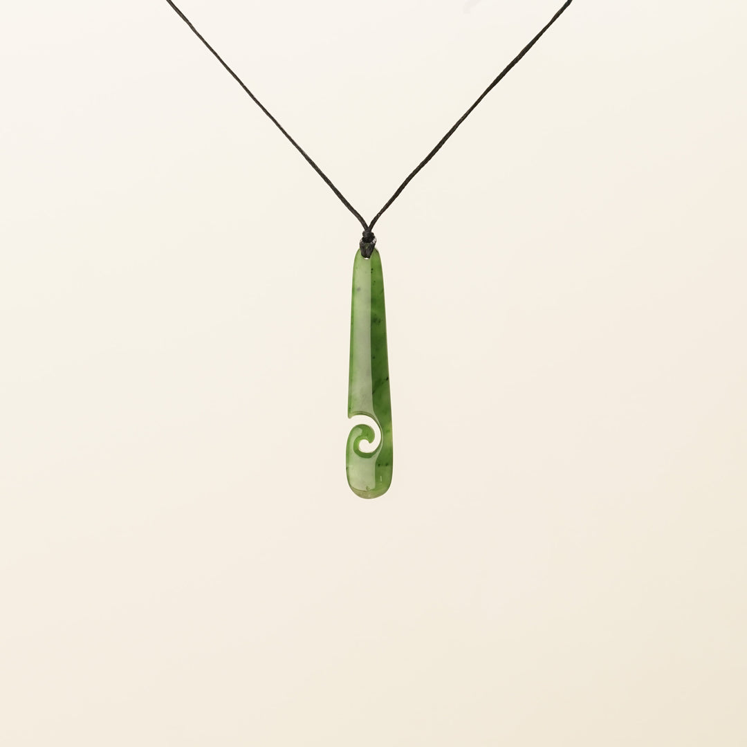 Medium Roimata Koru Greenstone Pendant