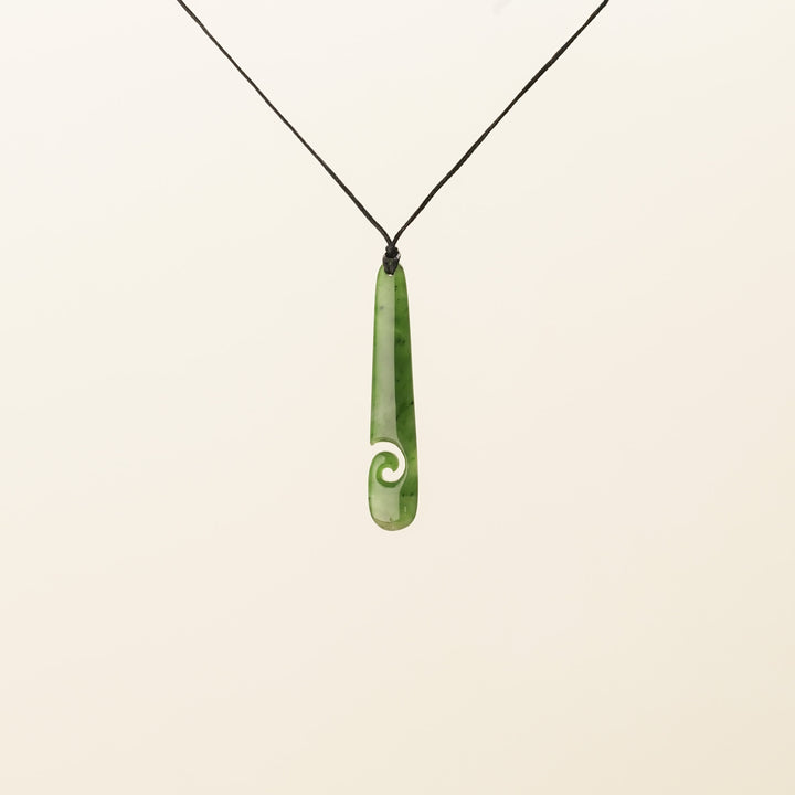 Medium Roimata Koru Greenstone Pendant