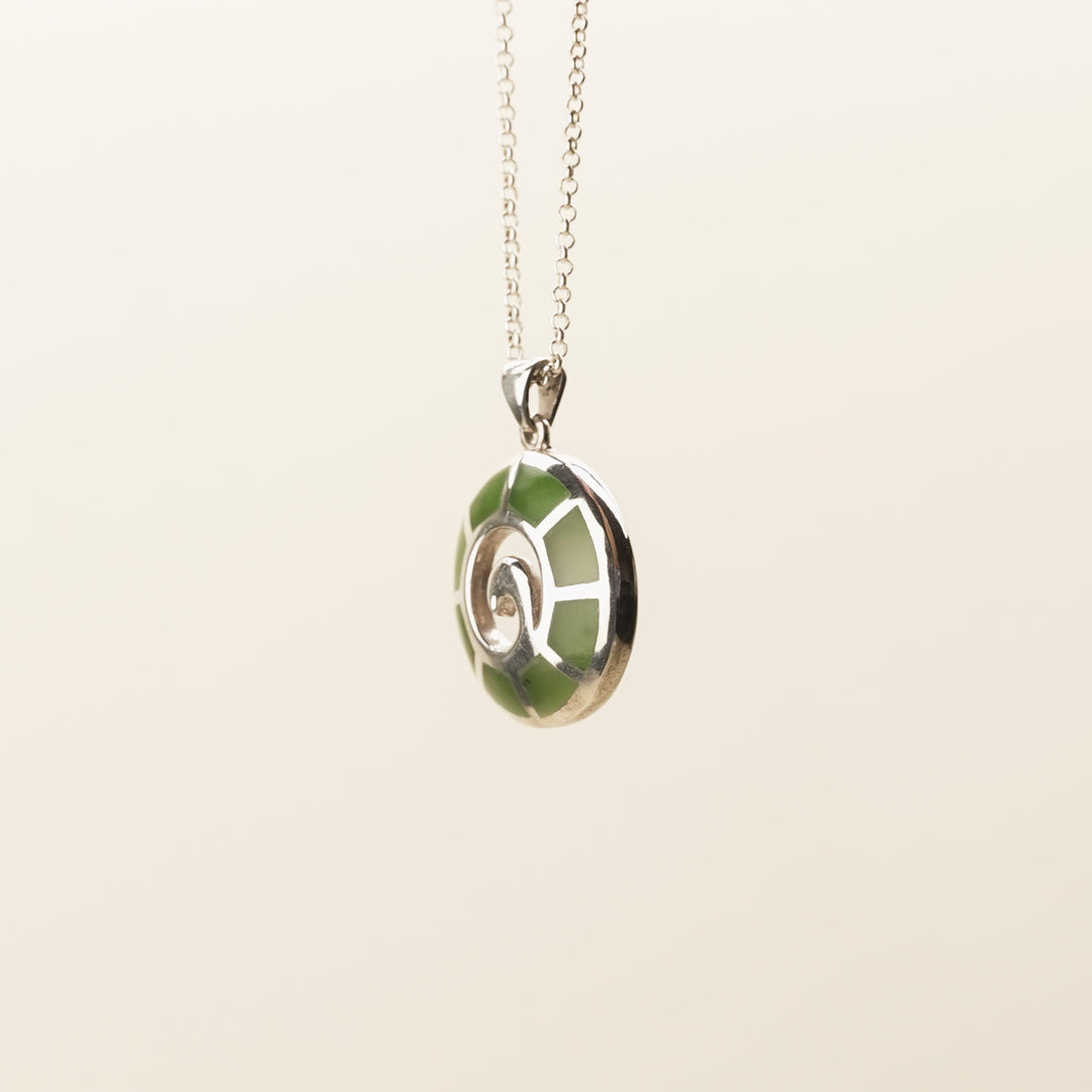 Koru Pounamu Pendant Sterling Silver