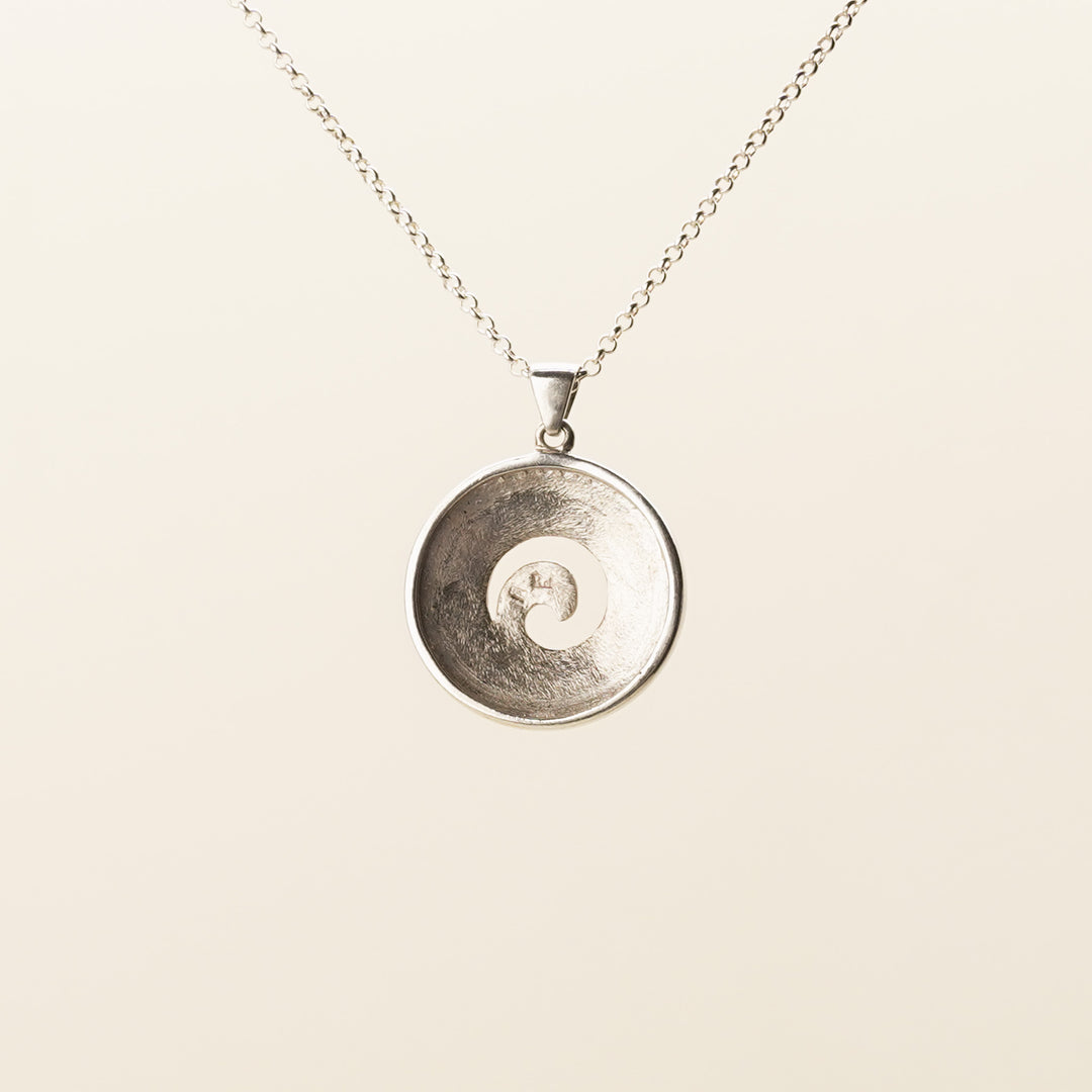 Koru Pounamu Pendant Sterling Silver