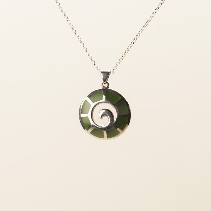 Koru Pounamu Pendant Sterling Silver