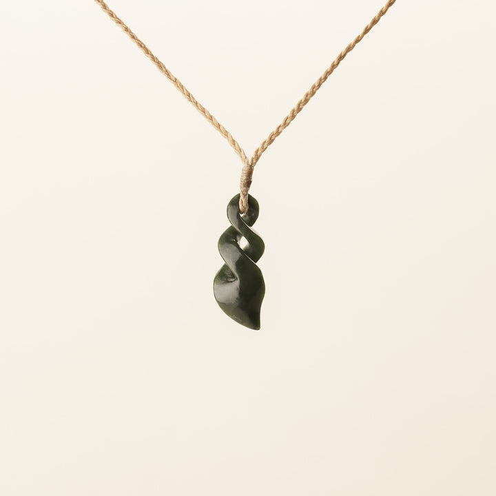 Kawakawa Small Double Pikorua Pounamu Pendant