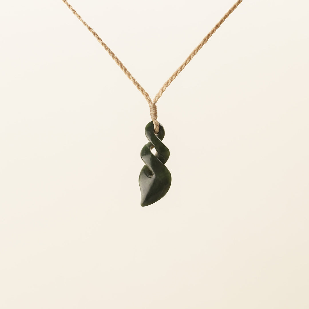 Kawakawa Small Double Pikorua Pounamu Pendant