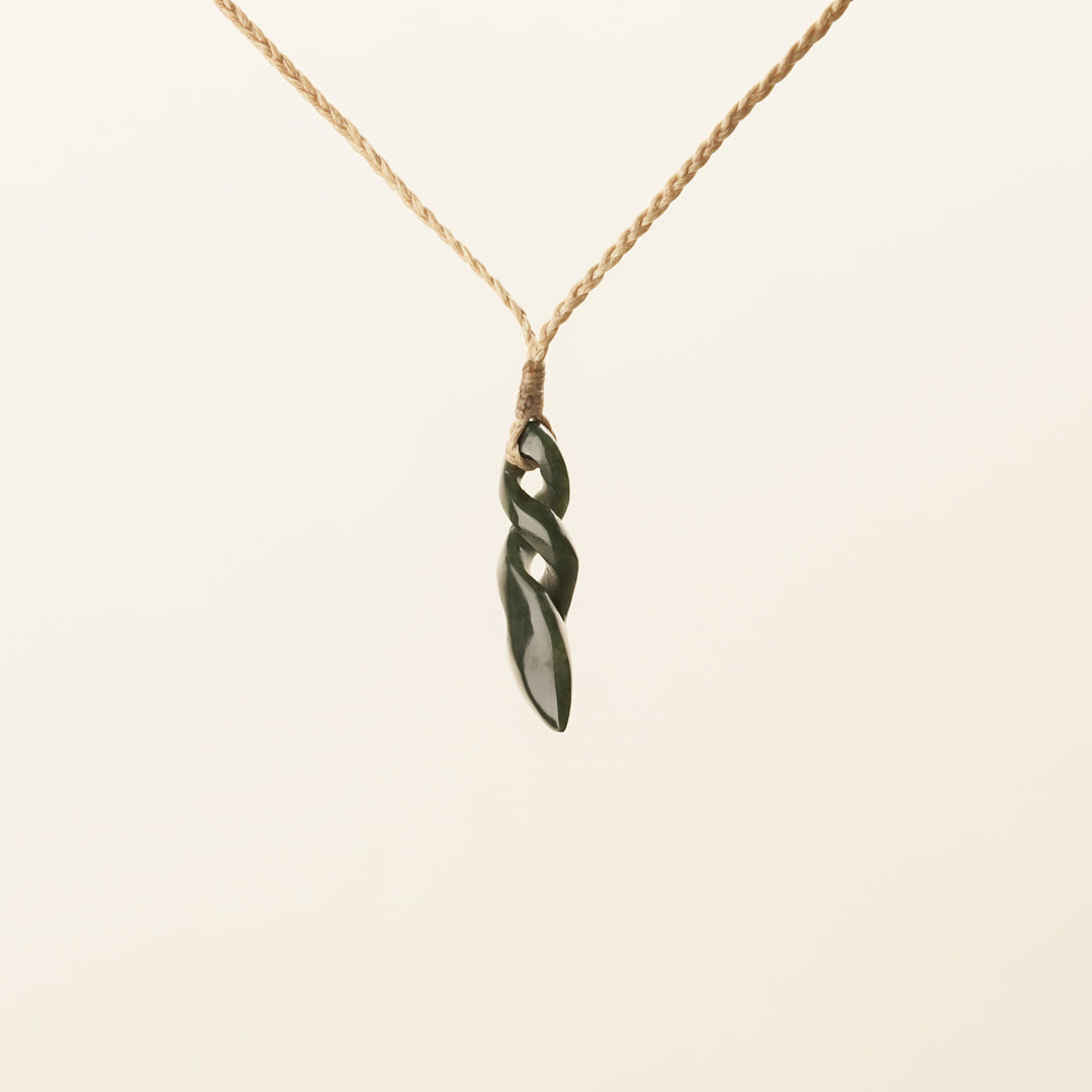 Kawakawa Small Double Pikorua Pounamu Pendant