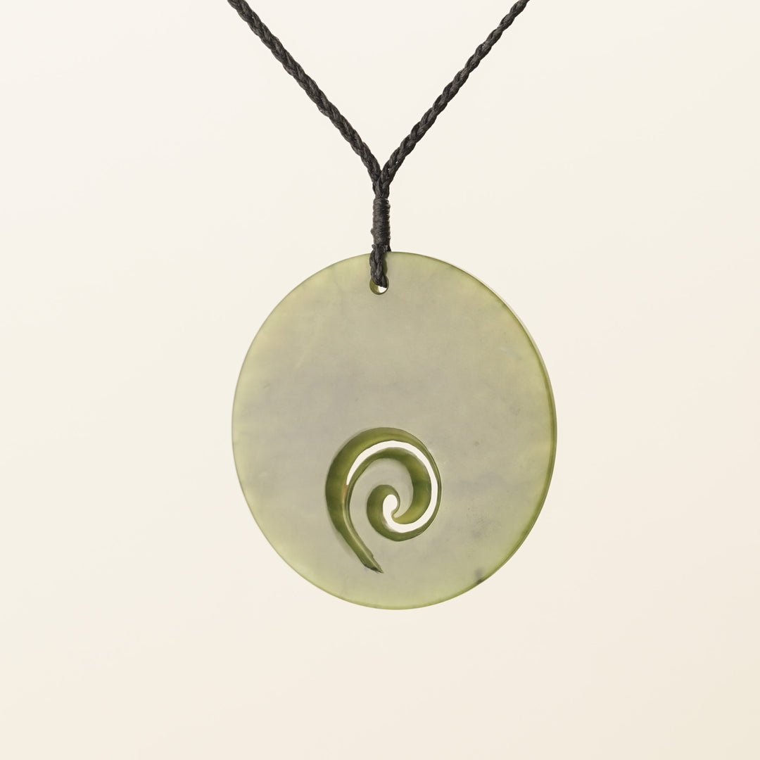 Kawakawa Large Porowhita Koru Pounamu Pendant