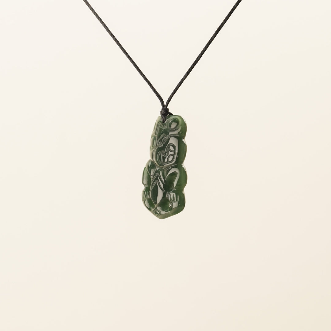 Greenstone Small Traditional Hei Tiki Pendant