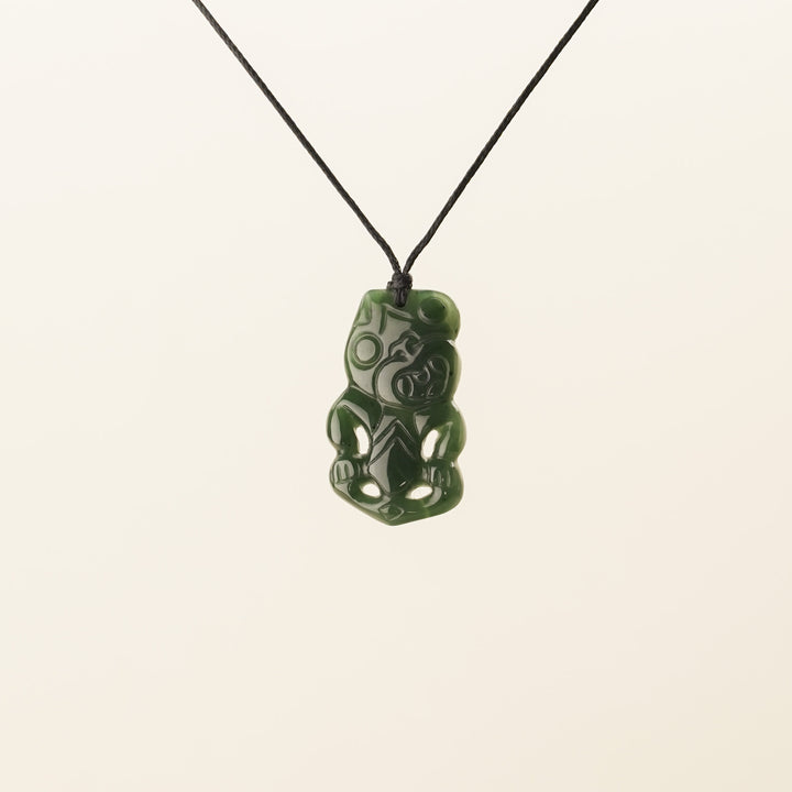 Greenstone Small Traditional Hei Tiki Pendant