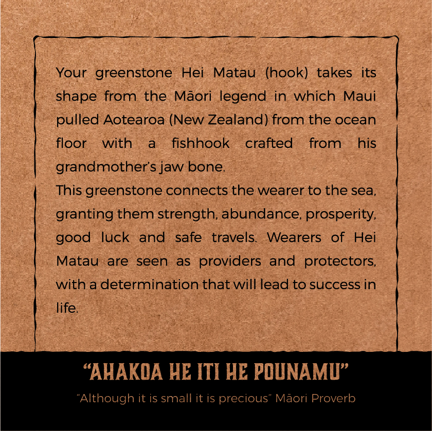 Hei Matau on Greenstone Base